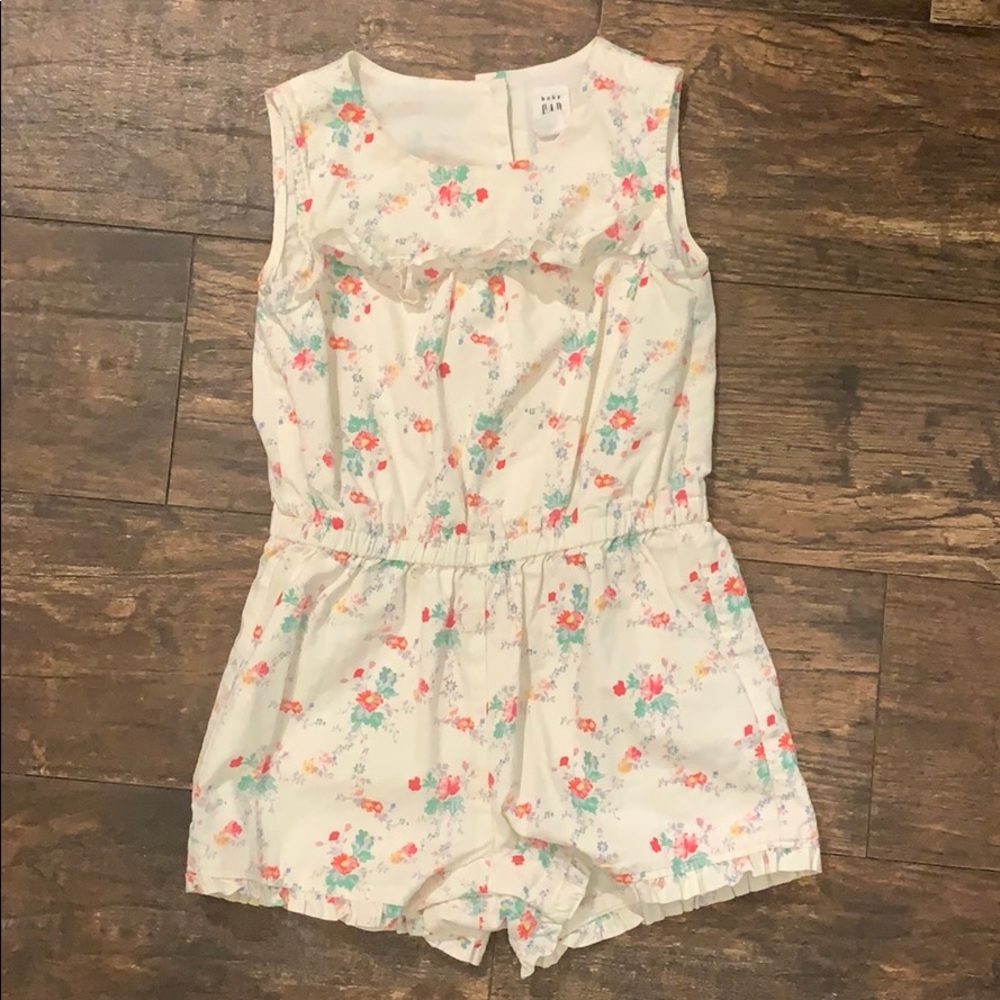 Gap Toddler Floral Romper w/ Ruffles Size 2 Years